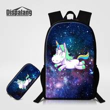 Dispalang Unicorn Backpack With Pencil Bag For School For Children Custom Image School Backpack For Girls Space Bookbag For Kids 2024 - buy cheap