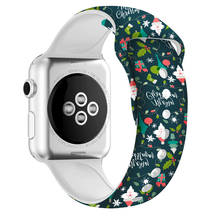 Pulseira natal para apple watch, 44mm, 38mm, esporte, silicone, iwatch series 3, 4, 5, se, 6, 40mm, 42mm 2024 - compre barato