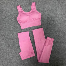 Seamless Yoga Set Women Gym Workout Clothes Sports Bra+Yoga Running Biker Shorts+High Waist Legging Shorts 3Pcs Sports Suits 2024 - buy cheap