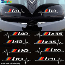2pcs i10 i20 i30 i40 ix35 Car rearview mirror sticker For Hyundai i10 i20 i30 i40 ix35 2024 - buy cheap