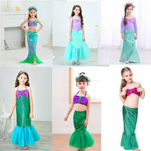 Kids Cosplay Little Mermaid Fancy Dress Up Outfit Children Halloween Princess Costume Girls Clothes for Carnival Fairy Dress 2024 - buy cheap