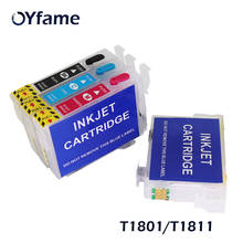 OYfame-cartucho de tinta recargable T1801/T1811, T1811-T1814, para Epson XP-212, XP-215, XP-312, XP-315, 415, XP-412 2024 - compra barato