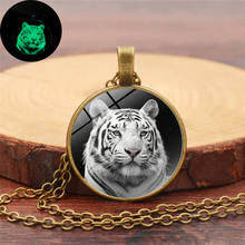 2020 Charm Luminous White Tiger Necklace Fashion Glow In The Dark Glass Allory Round Pendant Neclace Jewelry for Men Women 2024 - buy cheap