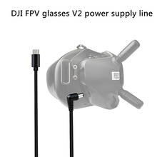 Cable de alimentación para gafas DJI FPV V2, 130cm, Compatible con puerto tipo C, cargador de energía móvil, carga para accesorios DJI FPV 2024 - compra barato