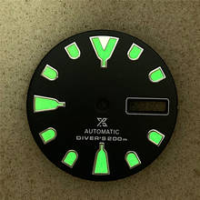 Esfera de reloj luminosa verde de 28,5 MM para movimiento NH36A SKX007/009, accesorios modificados SBBN033/SBDX017 2024 - compra barato