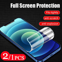 2/1Pcs 9D cover protective for iPhone 12 mini 11 pro Max 8 7 X XS XR SE 6 6S plus hydrogel film phone screen protector Not Glass 2024 - купить недорого