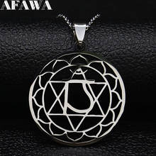 2020 Religious Match Yoga Flower of Life Stainless Steel Necklace Women Silver Color Necklace Chain Jewelry gargantilla N19284 2024 - buy cheap