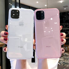 Transparent Shockproof Frame Phone Case For iPhone 11 Pro Max XR X XS Max 7 8 6 6s Plus Soft TPU Silicone Solid color Back Cover 2024 - buy cheap