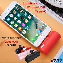 KQJYS-Mini banco de energía inalámbrico, cargador portátil de 2000mAh, batería externa para iPhone, Xiaomi, Huawei, Samsung, OPPO, USB C 2024 - compra barato