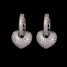 Ramos Luxury Heart Shape Earrings Pave Setting with AAA Cubic Zirconia Wedding Earring Earrings for Women Jewelry Brincos 2024 - buy cheap