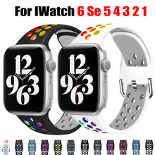 Strap for Apple Watch Band Se 40mm 44mm/42mm/38mm Accessories Silicone Belt Sport Bracelet on iWatch Series 6 5 4 3 21 Watchband 2024 - купить недорого