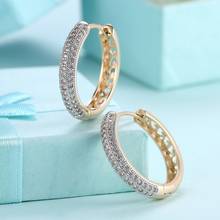 New Arrivals Fashion Hoop Earrings For Women Champagne Gold Jewelry Ladies Earrings For Girl Accessories 2024 - buy cheap