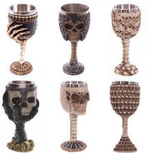 Unusual Stainless Steel Gothic Goblet Party Creative Drinking Glass 3D Skull Skeleton Punk Style Wine Glasses Whiskey Cups 2024 - buy cheap