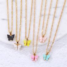 UMKA-collar de mariposa estilo coreano para mujer, colgante de cadena larga de oro, Gargantilla llamativa, regalo de joyería 2024 - compra barato