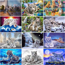 5D Diamond Painting Tigers Cross Stitch Handmade Full Round Drill DIY Diamond Embroidery Patterns Rhinestones Arts Children Gift 2024 - buy cheap