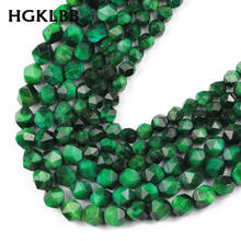 HGKLBB-espaciadores de piedra de ojo de tigre verde facetado Natural, cuentas sueltas para la fabricación de joyas, pulsera DIY, collar de 6/8mm, hebra de 15'' 2024 - compra barato