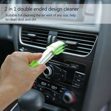 Автомобильная щетка для чистки, портативная двухсторонняя Автомобильная щетка для кондиционера, щетка для очистки воздуха, инструменты для очистки от пыли 2024 - купить недорого