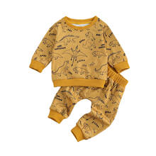 Autumn Newborn Baby Boy Clothing Set Long Sleeve Dinosaur Printed Top+Pants 2pcs Outfit 0-24M 2024 - buy cheap