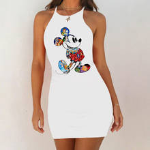 Cartoon Mouse Print Night Dress 2020 New Women Nightgown Slim Pack Hip Sleeveless Sleepshirts Nightdress Sexy Nightie Sleepwear 2024 - buy cheap