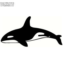 Volkrays-pegatina de moda para coche, calcomanía de vinilo reflectante impermeable con protector solar, accesorios de ballena y pez asesino Orca, 6cm * 14cm 2024 - compra barato