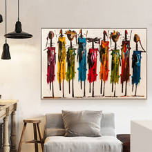 Pintura a óleo abstrata africana feminina em tela cartazes e impressões arte de parede para sala decoração de casa (sem moldura) 2024 - compre barato