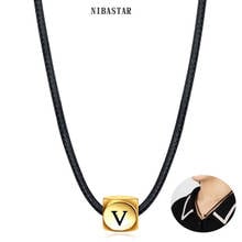 NIBASTAR Engrave Roman Numerals Necklace For Men Women Stainless Steel Custom Personalized Gold Pendant Creative Jewelry 2024 - buy cheap