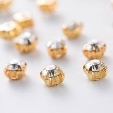 SS16-diamantes de imitación dorados de cristal con garra de cobre, piedras de cristal, parte posterior plana de Metal para decoración de costura de ropa, DIY, 4mm, 1440 Uds. 2024 - compra barato