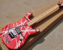 Новая электрическая гитара с красной и белой линией 2020new, может быть настроена, бесплатная доставка 2024 - купить недорого