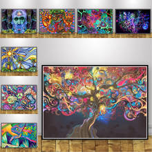 Abstract Trippy Mushroom Blacklight Psychedelic Poster Wall Art Picture Prints Oil Painting Canvas Living Home Room Decor 2024 - buy cheap