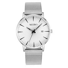 New Reloj Hombre Men Business Calendar Watches Mens Stainless Steel Mesh Casual Quartz Watch Relogio Masculino Male Wristwatch 2024 - buy cheap
