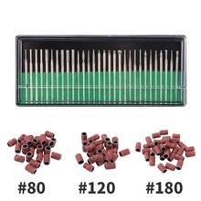 30 brocas de acero inoxidable para uñas, 100 unidades, 80 #120 #180 #, bandas de lijado para Gel UV, pulidora de uñas 2024 - compra barato