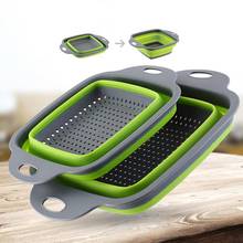 Square Draining Basket Foldable Colander Draining Basket Washing Basket Storage Bag Vegetable Fruit Strainer Basket Kitchen Tool 2024 - buy cheap