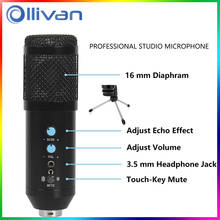 USB Condenser Microphone PC Profession Podcast Condenser Mic Vocals Recording Studio Mic Built-in Mute Knob Zero-Latency Monitor 2024 - buy cheap