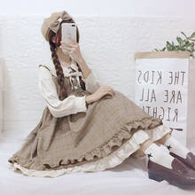 Skirt Female 2020 New Spring Sweet Japanese Students Mock Two-Piece Stitching Dress Tide  victorian dress  lolita dress 2024 - buy cheap