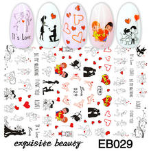 3D Stickers for Nails Sweet Lover Propose Marriage Nail Sticker Foil Adhesive Decals Nail Art Decorations Manicure Accessories 2024 - buy cheap
