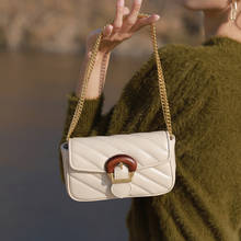 S.IKRR роскошная дизайнерская сумка через плечо кожаные сумки через плечо 2021 женская брендовая сумка цепи из нити мини-сумочка белые женские сумки 2024 - купить недорого