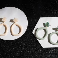 2022 Korean New Geometric Irregular Acrylic Earrings for Women Spring Summer Colorful Hollow Big Drop Earrings Party Jewelry 2024 - buy cheap