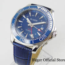 6 Models Blue BLIGER Mechanical Luxury Watch Sapphire Glass Automatic GMT Movement Ceramic Bezel Leather Strap 2024 - buy cheap