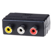 Adaptador de Scart RGB compuesto RCA SVHS AV TV, convertidor de Audio para grabadora de vídeo, DVD, TV, proyector de televisión a 3 RCA s-video 2024 - compra barato