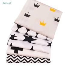 DwaIngY 6pcs/lot Black&white series Twill Cotton Fabric For Patchwork Cloth DIY,Sewing Quilting,Quarters Material Doll 20*25cm 2024 - buy cheap