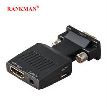 Конвертер Rankman VGA папа-HDMI-совместимый мама с аудиоадаптерами кабелями 720/1080P для HD ТВ монитора ПК ноутбука ТВ-приставки PS3 2024 - купить недорого