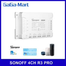 SONOFF-interruptor inteligente 4CH R3 PRO R3 ITEAD RF 433MHz, 4 entradas, WiFI, Inching/auto-bloqueo/enclavamiento, Amazon Alexa para Google 2024 - compra barato