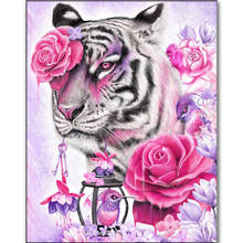 Full diamond 5D diamond painting animal tiger and bird flower Diy handmade home decoration cross stitch mosaic embroidery rhines 2024 - buy cheap