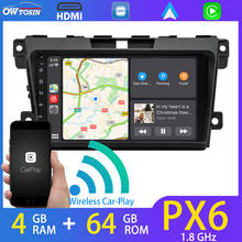 9'' PX6 4+64G Android 10 GPS Navigation Car Multimedia Player Wireless Carplay Radio For Mazda CX-7 CX 7 2007-2015 Bluetooth 5.0 2024 - buy cheap