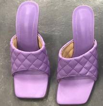 Zapatillas de tacón alto para mujer, sandalias de Punta abierta cuadrada de cuero blanco, zapatos de tacón de 9cm, 42 2024 - compra barato