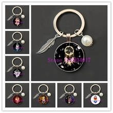 2021 new fashion dream catcher round glass keychain handmade dream catcher feather round glass convex photo keychain gift 2024 - buy cheap