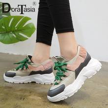 DORATASIA Classic Brand Hot Patchwork Sneakers Autumn Platform Sneakers Women lace-up mixed-color Flat Shoes Woman 2024 - buy cheap