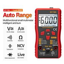 M118a-multímetro digital, testador mmultimetro automático, rms, tranistor com suporte de dados ncv, 6000 contagens, ferramenta de lanterna 2024 - compre barato