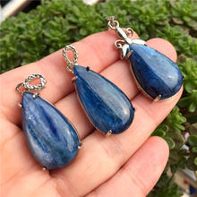 1PC Beautiful Natural Stone Blue Kyanite Drop Shape Pendant Gem Smooth Necklace Charms Crystal Healing Power Women Meditation 2024 - buy cheap