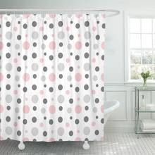 Geometric Pink Gray White Modern Polka Dot Pattern Retro Shower Curtain Waterproof Polyester Fabric 60 x 72 Inches with Hooks 2024 - buy cheap